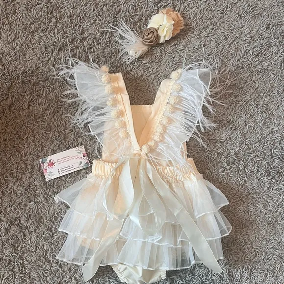 Bohemian Baby Infant Girl Romper One Piece Outfit Tiny Minnie Boutique by Etsy
