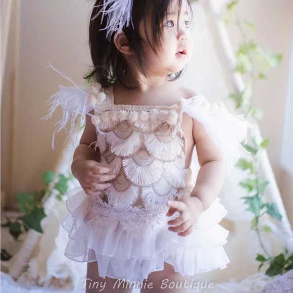 Bohemian Baby Infant Girl Romper One Piece Outfit Tiny Minnie Boutique by Etsy