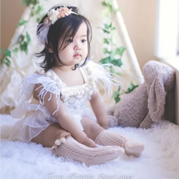 Bohemian Baby Infant Girl Romper One Piece Outfit Tiny Minnie Boutique by Etsy
