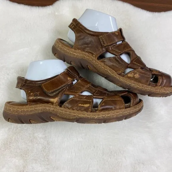 Born Cabot III Leather Fisherman's Sandals, size 8