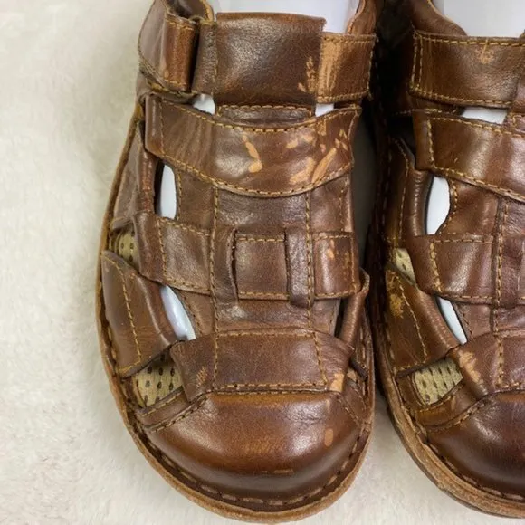 Born Cabot III Leather Fisherman's Sandals, size 8