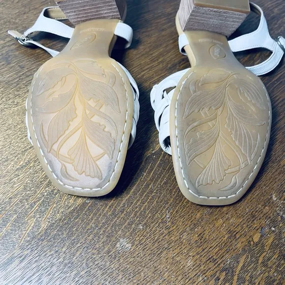 Born Leather Sandals Block Heel Soft Italian Leather Size 11