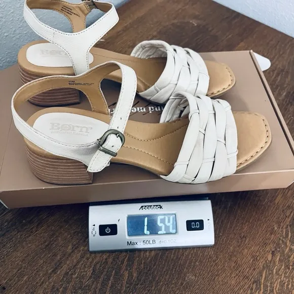 Born Leather Sandals Block Heel Soft Italian Leather Size 11