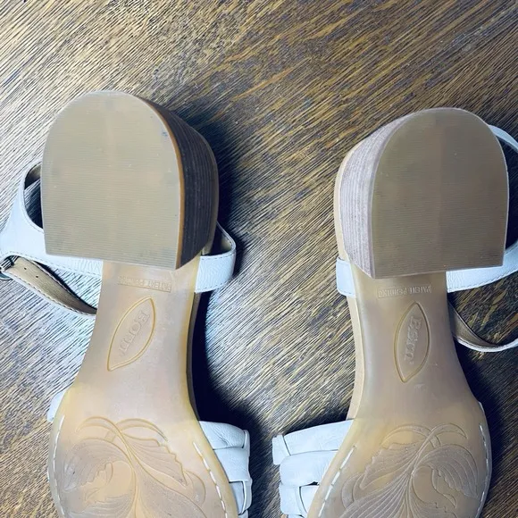 Born Leather Sandals Block Heel Soft Italian Leather Size 11