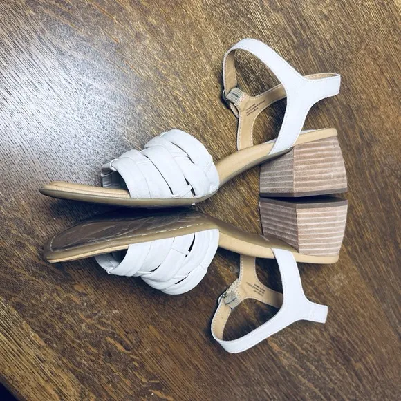 Born Leather Sandals Block Heel Soft Italian Leather Size 11