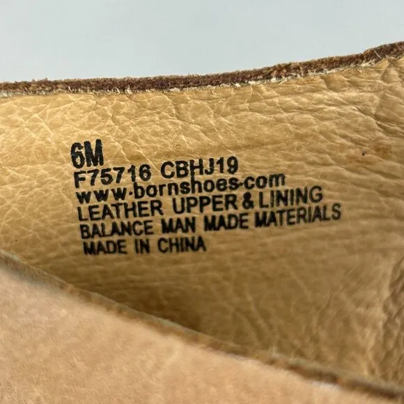 Born Moraine Slingback Heeled Sandals Womens 6 Tan Leather Adjustable Buckle