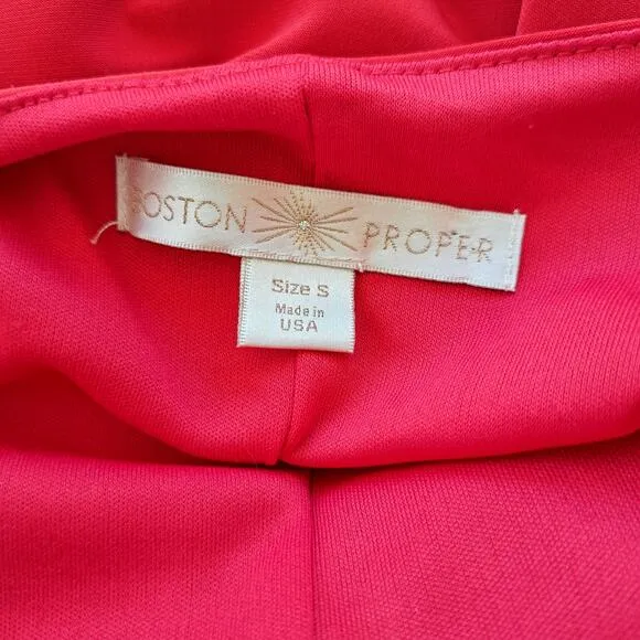 BOSTON PROPER Knot Front Maxi Dress Small Red Stretch Jersey Formal Casual