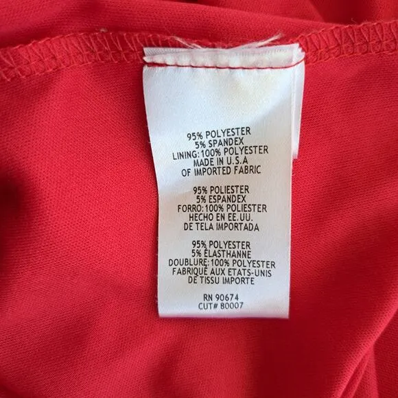 BOSTON PROPER Knot Front Maxi Dress Small Red Stretch Jersey Formal Casual