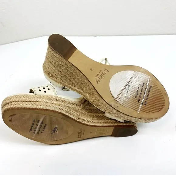 Botkier Jamie Preforated Leather Espadrille Wedge Sandal Size 10