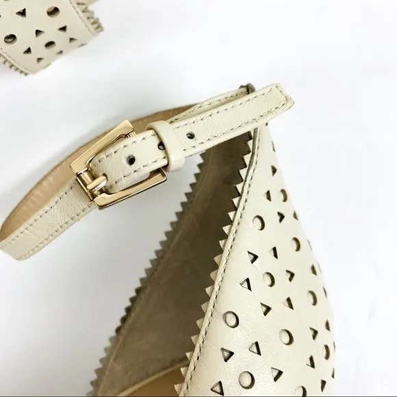 Botkier Jamie Preforated Leather Espadrille Wedge Sandal Size 10