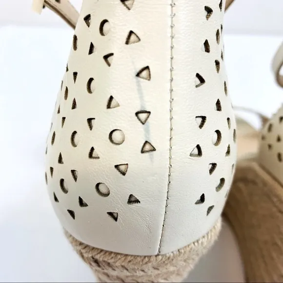 Botkier Jamie Preforated Leather Espadrille Wedge Sandal Size 10
