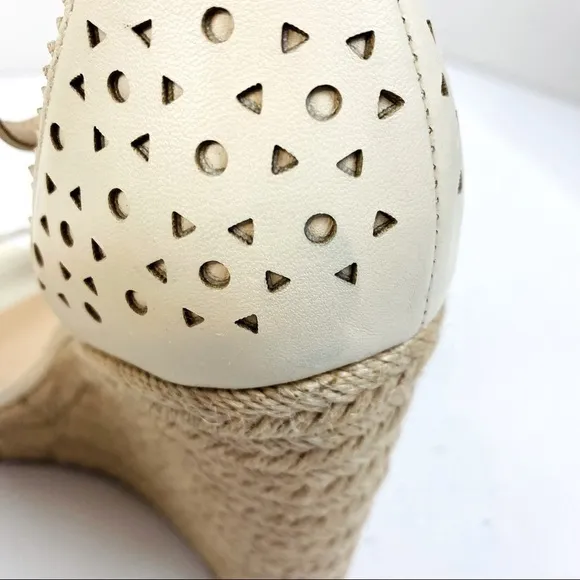 Botkier Jamie Preforated Leather Espadrille Wedge Sandal Size 10
