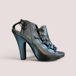 Bottega Veneta Black Leather Platform Heeled Sandals