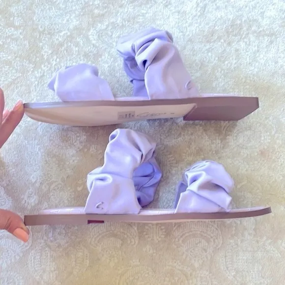 Brand New Circus by Sam Edelman Iggy Ruched Slide Sandals Ruffles Light Purple