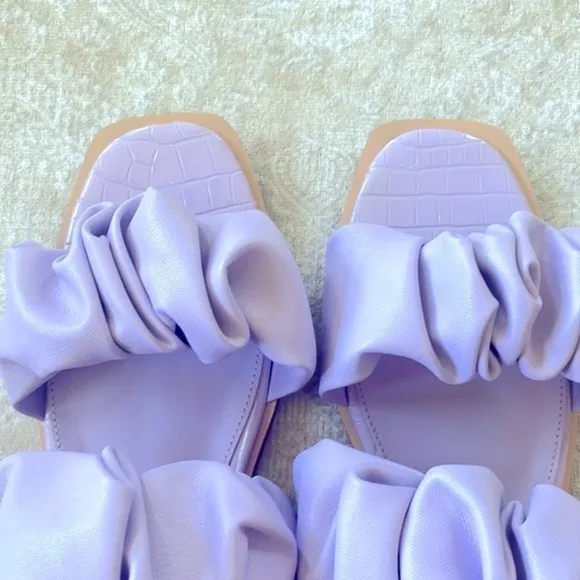 Brand New Circus by Sam Edelman Iggy Ruched Slide Sandals Ruffles Light Purple