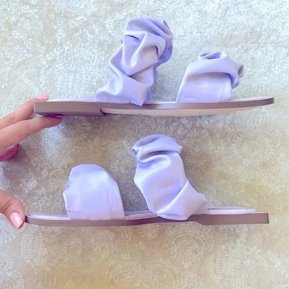 Brand New Circus by Sam Edelman Iggy Ruched Slide Sandals Ruffles Light Purple