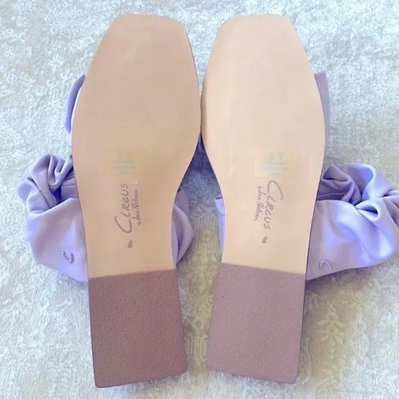 Brand New Circus by Sam Edelman Iggy Ruched Slide Sandals Ruffles Light Purple