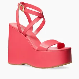 Brand New Michael Kors Paola Leather Wedge Sandal size 7.5M