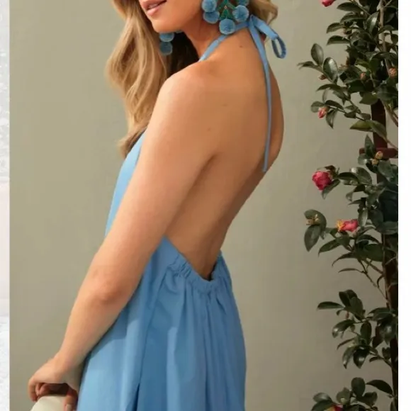 Breakers Blue Lyle Halter DressPOMANDER PLACE