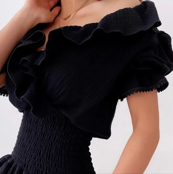 Breezy Babe Layered Mini Dress - Black