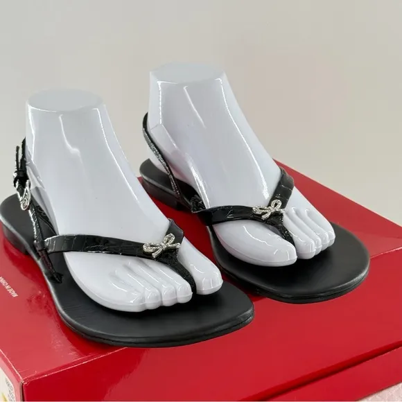 Brighton Avalon Black Leather Sandals Size 9.5 women’s