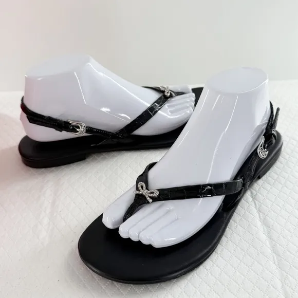 Brighton Avalon Black Leather Sandals Size 9.5 women’s