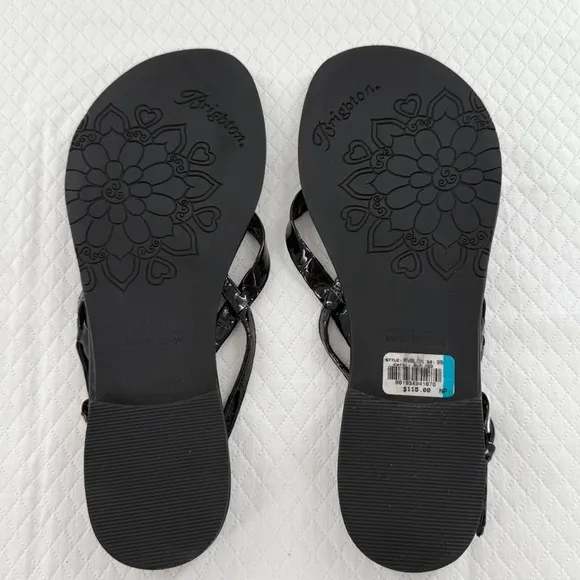 Brighton Avalon Black Leather Sandals Size 9.5 women’s
