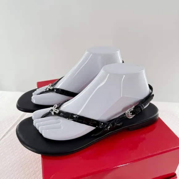Brighton Avalon Black Leather Sandals Size 9.5 women’s