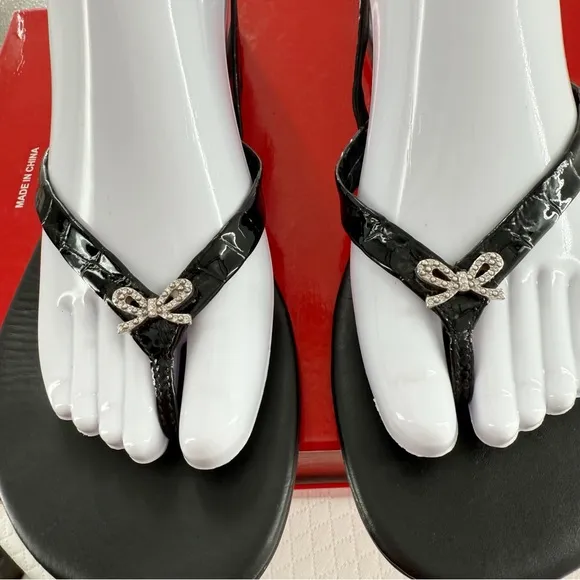 Brighton Avalon Black Leather Sandals Size 9.5 women’s