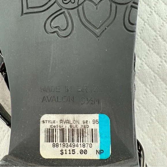 Brighton Avalon Black Leather Sandals Size 9.5 women’s