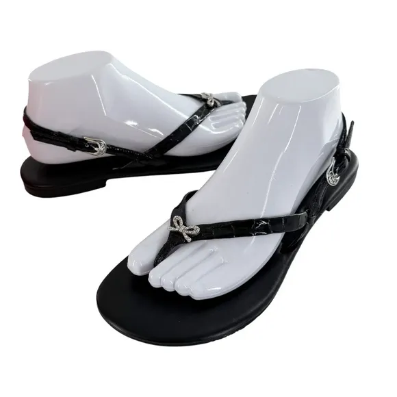 Brighton Avalon Black Leather Sandals Size 9.5 women’s