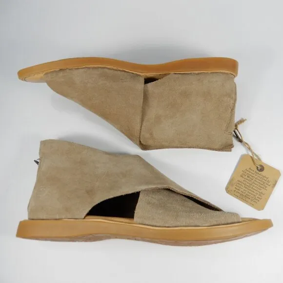 BØRN Born Iwa Comfort Flat Crisscross SANDALS Size 6 Taupe Suede Leather NEW