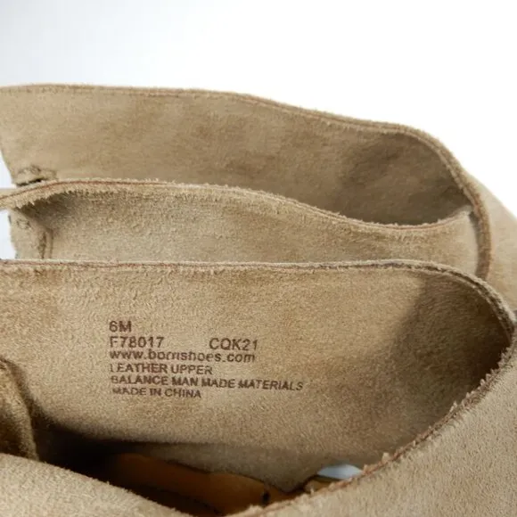 BØRN Born Iwa Comfort Flat Crisscross SANDALS Size 6 Taupe Suede Leather NEW