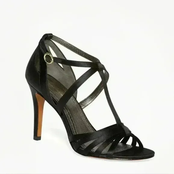 BROOK BROTHERS HIGH HEELED SATIN SANDAL SIZE 8.5