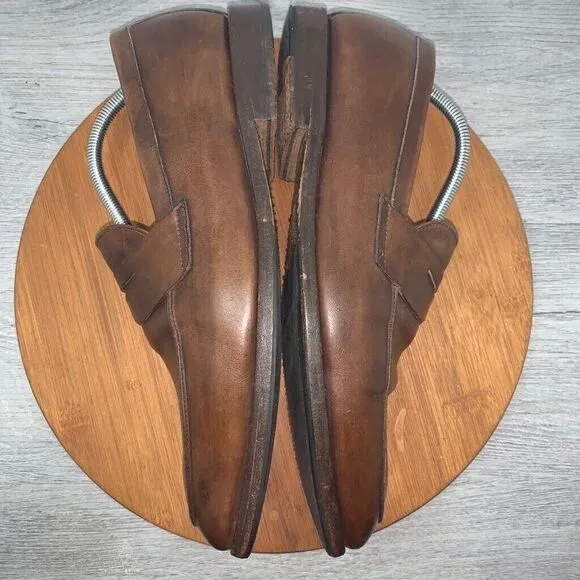 Brooks Brothers Mens Size 12D Loafa 55929026 Brown Leather Slip-on Loafers Shoes