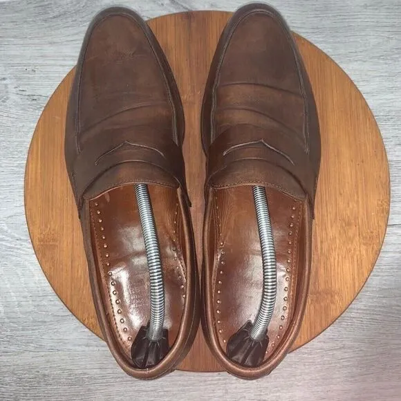 Brooks Brothers Mens Size 12D Loafa 55929026 Brown Leather Slip-on Loafers Shoes