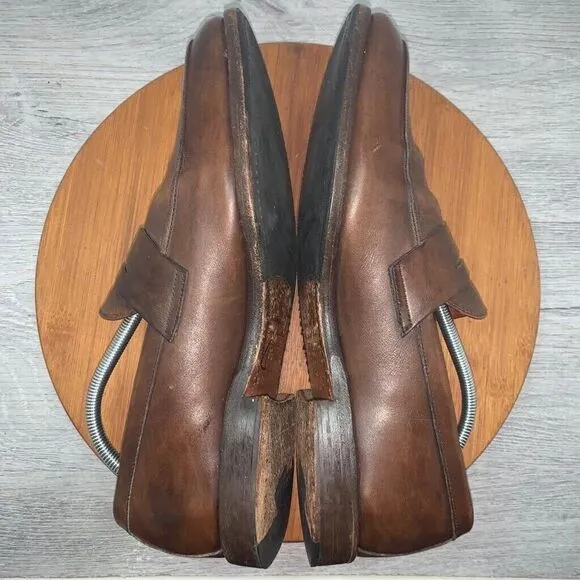 Brooks Brothers Mens Size 12D Loafa 55929026 Brown Leather Slip-on Loafers Shoes