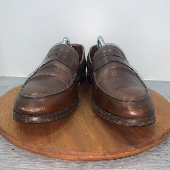 Brooks Brothers Mens Size 12D Loafa 55929026 Brown Leather Slip-on Loafers Shoes
