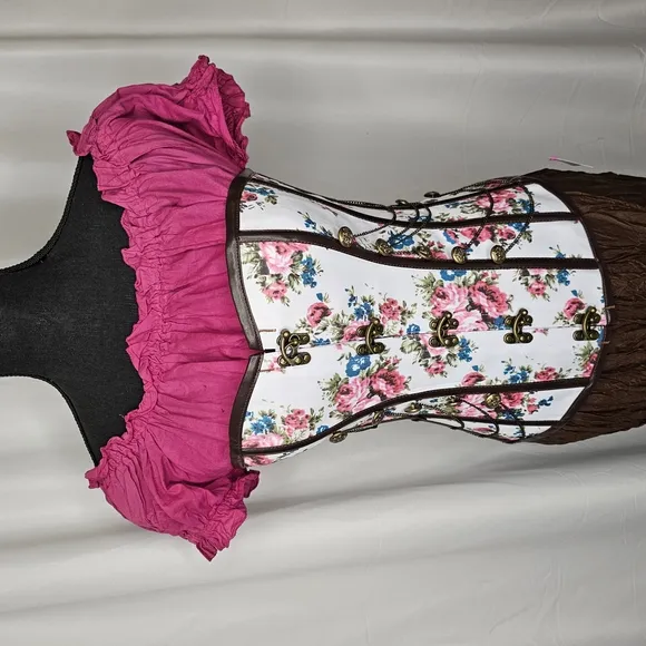 Brown Broomstick With Concho Button Side Slit