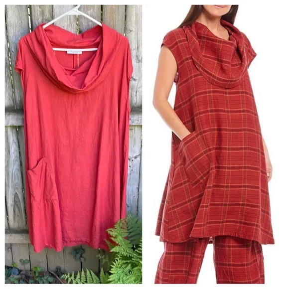 bryn Walker Heavy Linen Nolan Tunic dress pocket oversized Lagenlook M