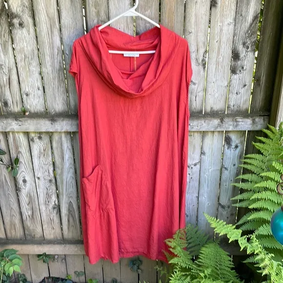 bryn Walker Heavy Linen Nolan Tunic dress pocket oversized Lagenlook M