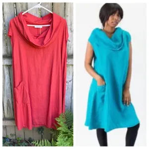 bryn Walker Heavy Linen Nolan Tunic dress pocket oversized Lagenlook M