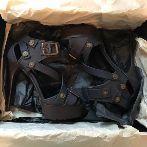 Burberry Aviator Platform Sandals - Size 38 Brand New