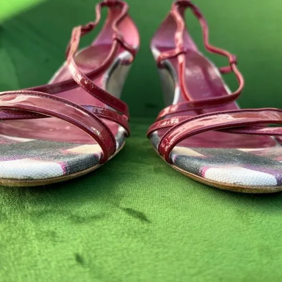 Burberry  heels sandals size 10. Burgundy color