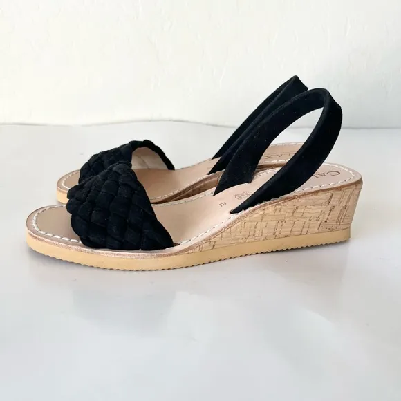 CalaXini simply perfect wedge braided suede sandals madeIn Spain 37 US 6.5