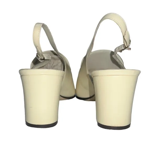 Calico Vintage (EUC) Cream Leather Slingback Sandals Size 9