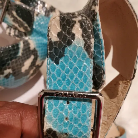 Calvin Klein  Vivian Python Embossed sandal