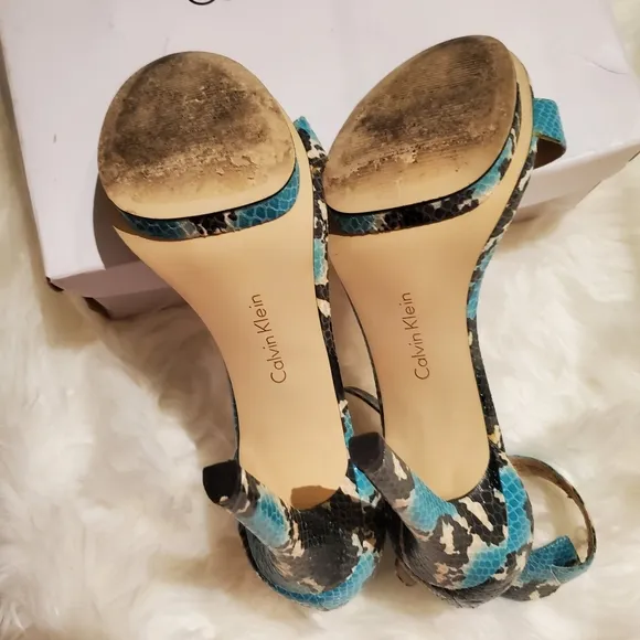 Calvin Klein  Vivian Python Embossed sandal