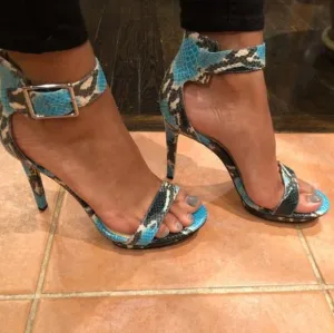 Calvin Klein  Vivian Python Embossed sandal