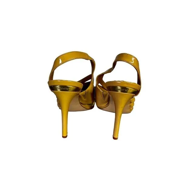 Calvin Klein - patent leather tan heels